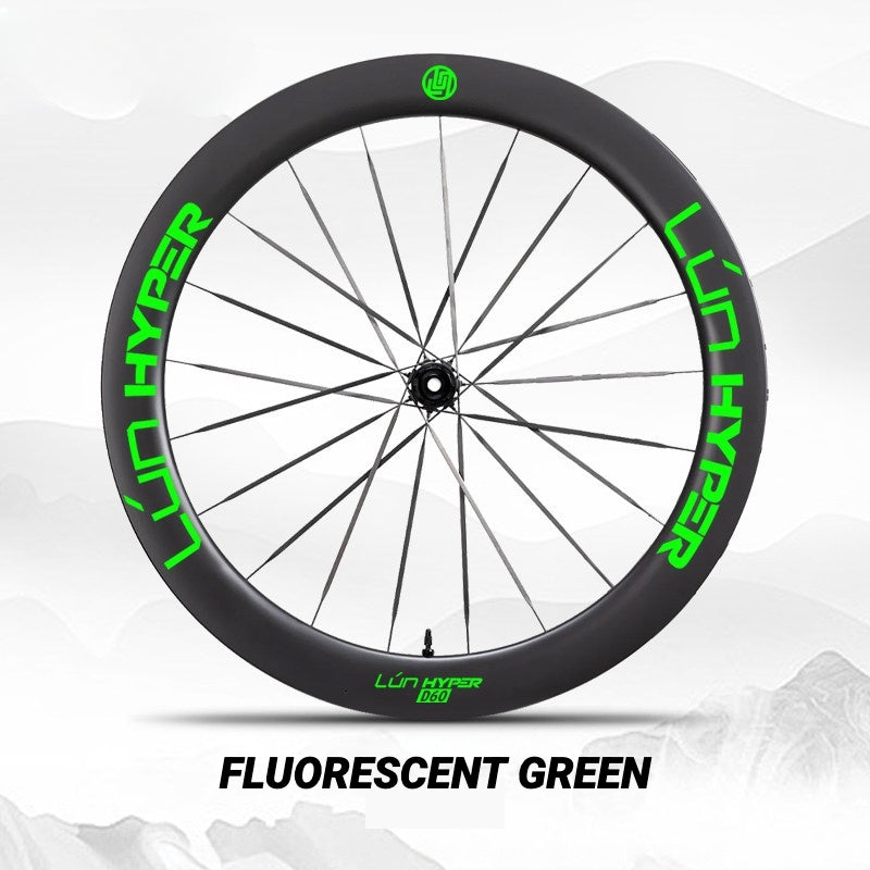 Autocollants Logo Infinity pour Roues Lún HYPER 5 D60 Gen 5 | Autocollants de Jante Imperméables (Jeu Complet pour Deux Roues + Autocollants de Rechange Inclus)