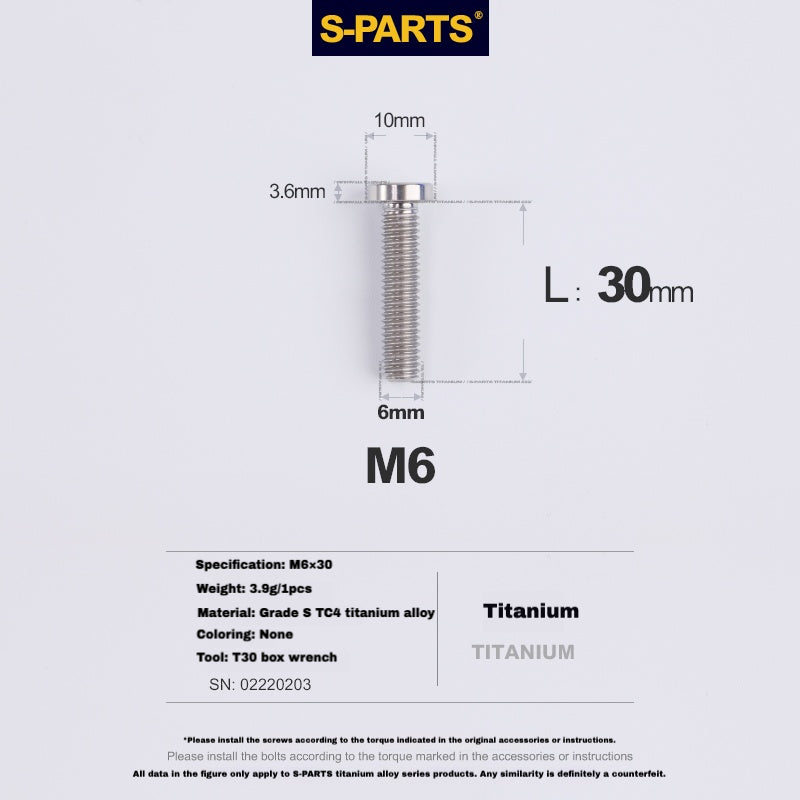 Boulon de serrage de tige de selle en titane S-PARTS pour SL9 / SL8 / SL7 / SL6 / Venge – Mise à niveau légère et durable