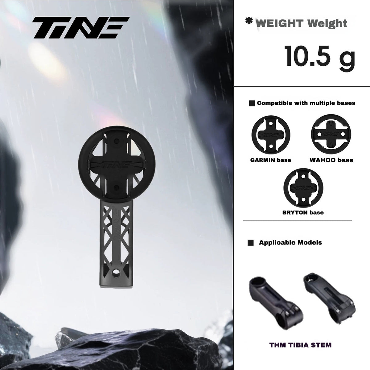 TiNE Titanium Computer Mount for THM FRONTALE / FRONTALE AERO / TIBIA | Garmin Wahoo Bryton GPS Mount