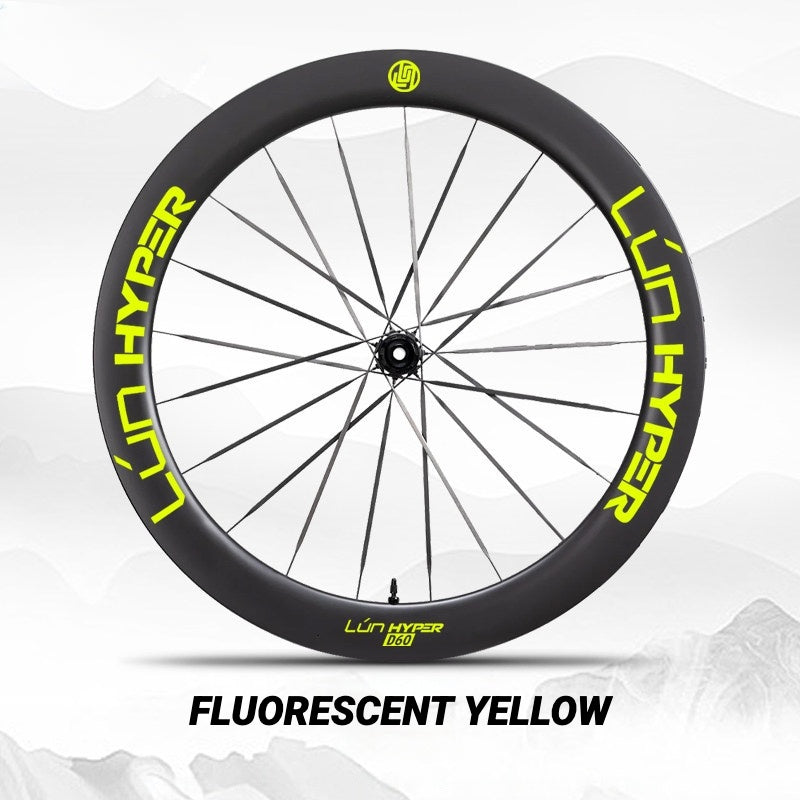 Autocollants Logo Infinity pour Roues Lún HYPER 5 D60 Gen 5 | Autocollants de Jante Imperméables (Jeu Complet pour Deux Roues + Autocollants de Rechange Inclus)