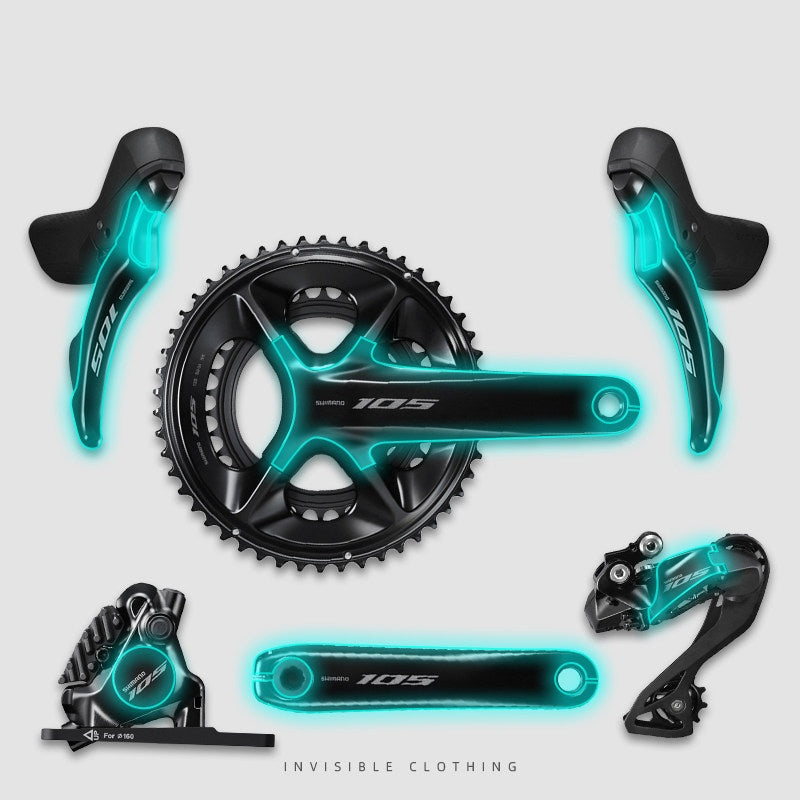 Shimano 105 R7170 / Ultegra R8170 Bike Protection Film Kit – Road Bike Shifter & Crank TPU Sticker Guard