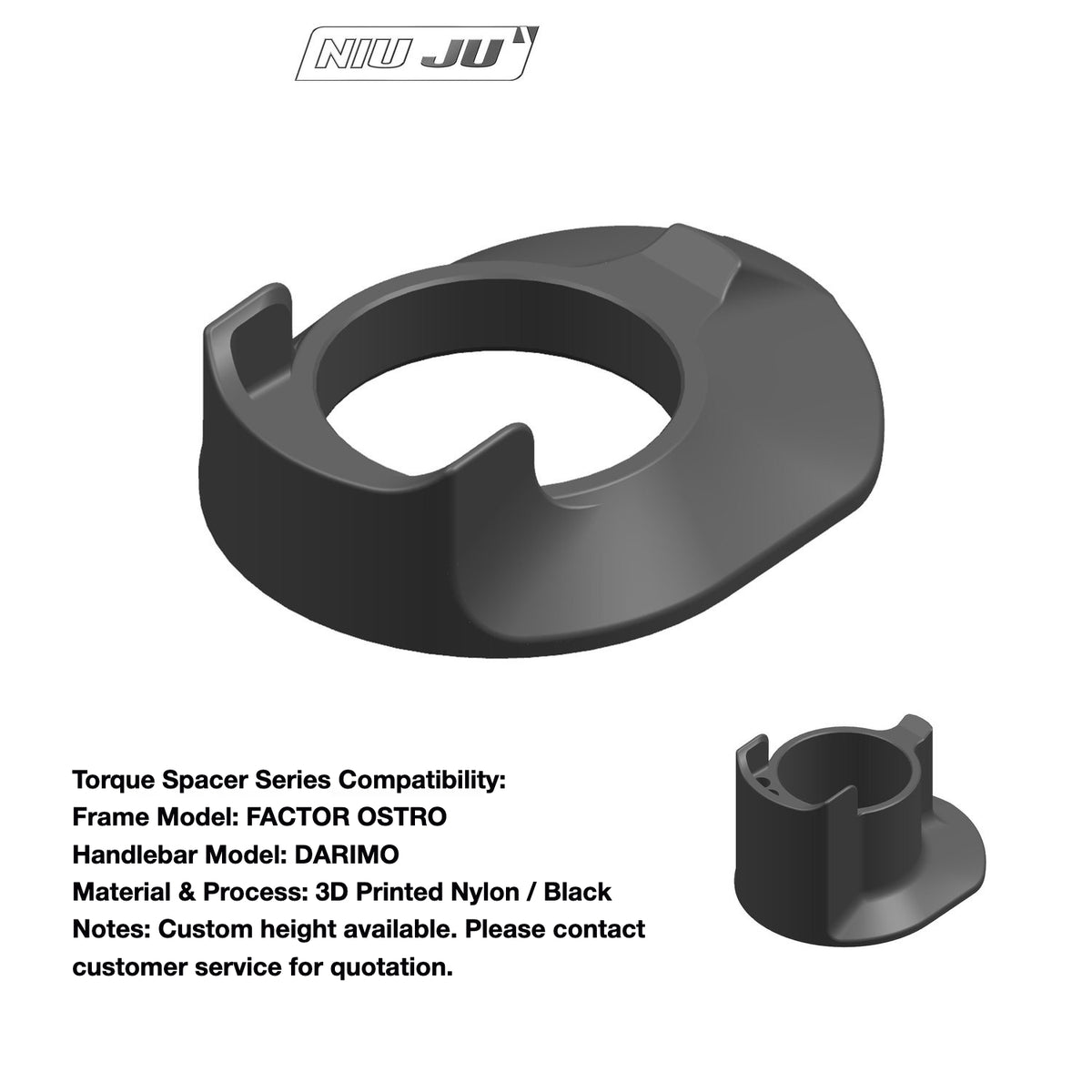 NIUJU Factor Ostro Integrated Headset Spacer – Custom Cockpit Adapter for THE ONE / VISION / EXS / DEDA Handlebars
