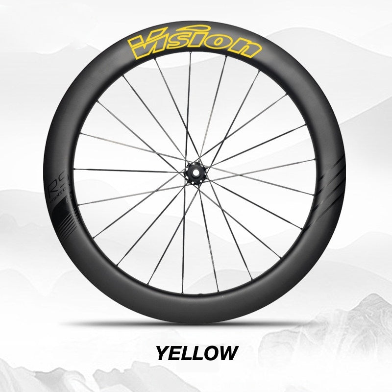 Custom Decal Kit for VISION METRON 60 RS Wheels | Road Bike Carbon Wheel Rim Wrap Stickers(Complete Wheelset Decal Kit + Spare Set)