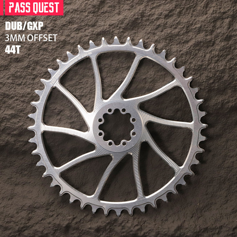 PASS QUEST 8-Bolt Direct Mount Narrow-Wide Chainring for SRAM RED DUB | 3mm Offset 40T–54T