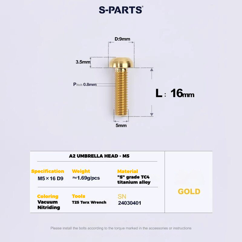 S-PARTS Titanium Drivetrain Hardware – SRAM RED AXS E1 Compatible Upgrade Kit