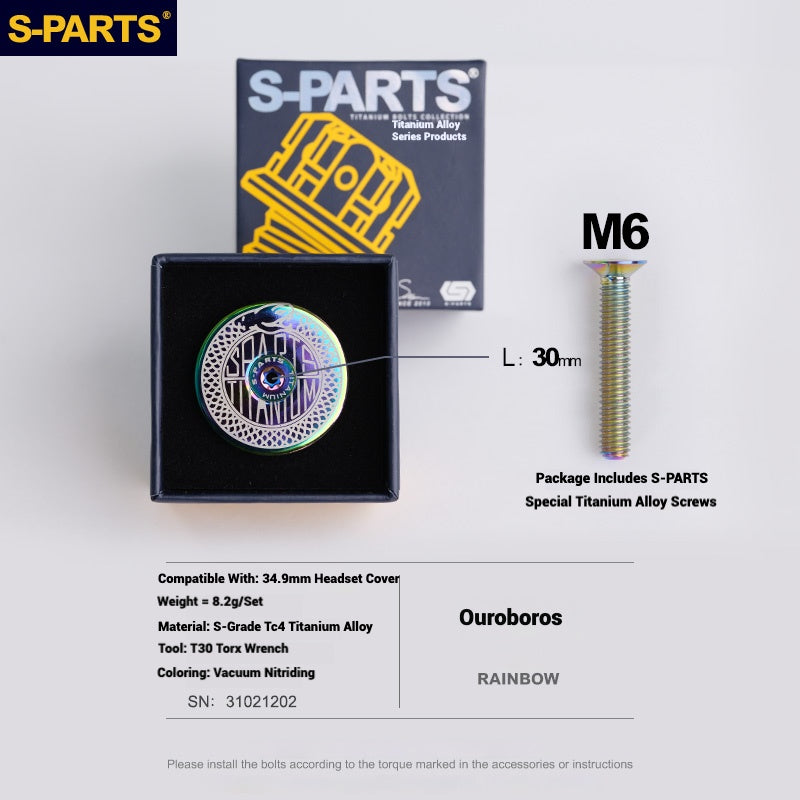S-PARTS Tampa de Mesa de Direção Titanium OD2 34.9 mm|Usinada CNC|Vários Modelos Disponíveis