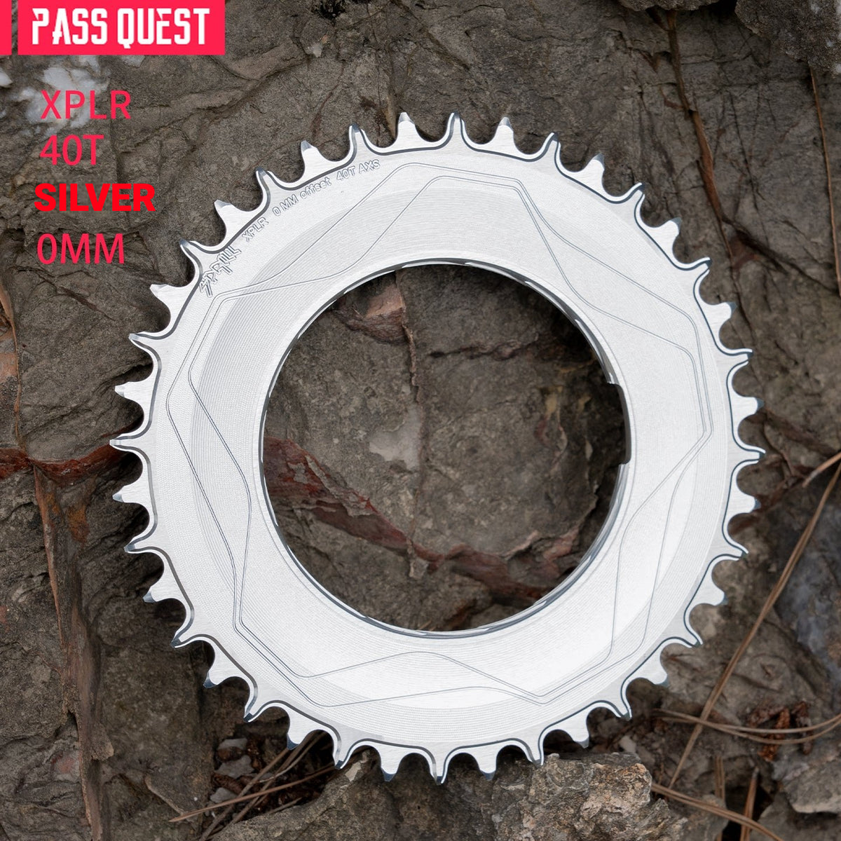 PASS QUEST XPLR 8-Bolt Narrow-Wide Chainring for E1 Power Meter | AXS 12/13-Speed 32T–40T
