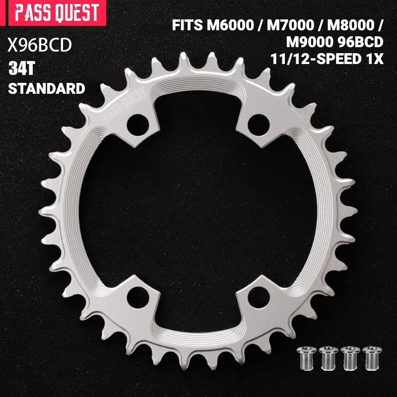 PASS QUEST X96BCD Narrow-Wide Chainring for Shimano M6000 / M7000 / M8000 / M9000 / M5100 | 30T–48T