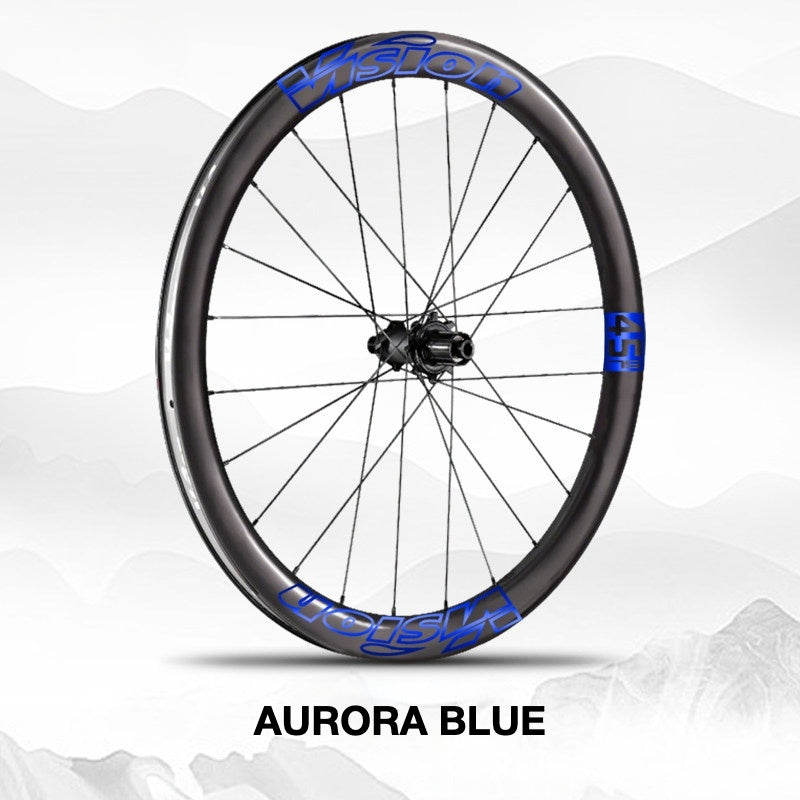 Custom Decal Kit for VISION METRON SL45 Wheels | Road Bike Carbon Rim Wrap Stickers(Complete Wheelset Decal Kit + Spare Set)