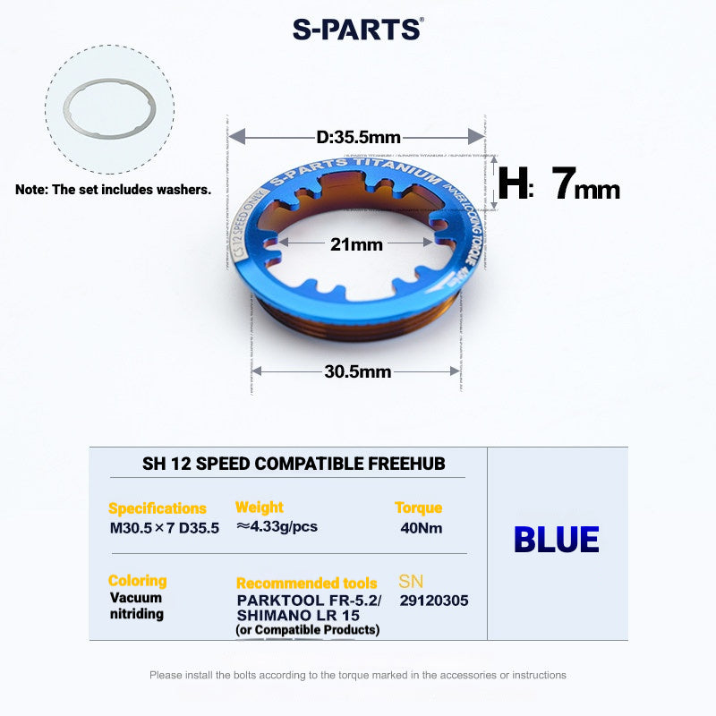 S-PARTS Anello di bloccaggio in titanio per MTB e bici da strada (compatibile con Shimano e SRAM)
