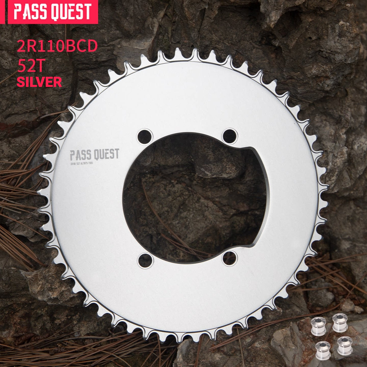 PASS QUEST 2R110 110BCD 4-Arm Narrow-Wide Road Chainring | Shimano Dura-Ace Ultegra 105 44T–60T