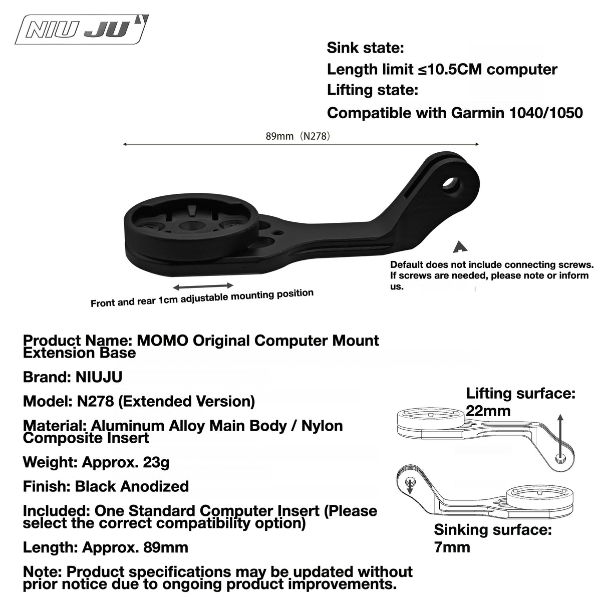 TREK BLENDR Computer Mount Extension for Madone | Garmin Wahoo GoPro Compatible Aluminum Mount