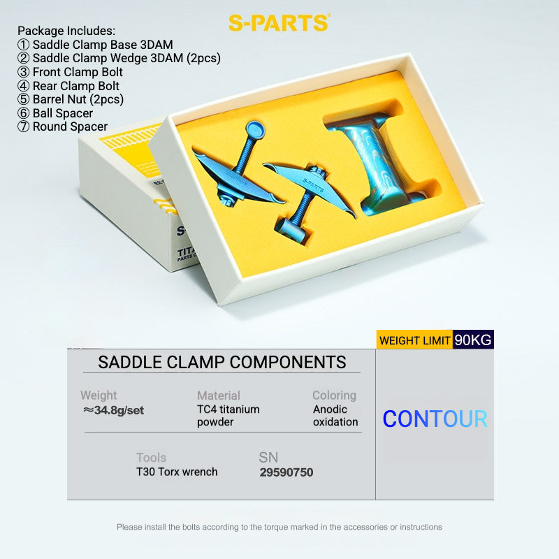 Kit de Yoke para Abraçadeira de Selim em Titânio S-PARTS para Cannondale SystemSix Gen 5 | Upgrade de Canote Leve Impresso em 3D
