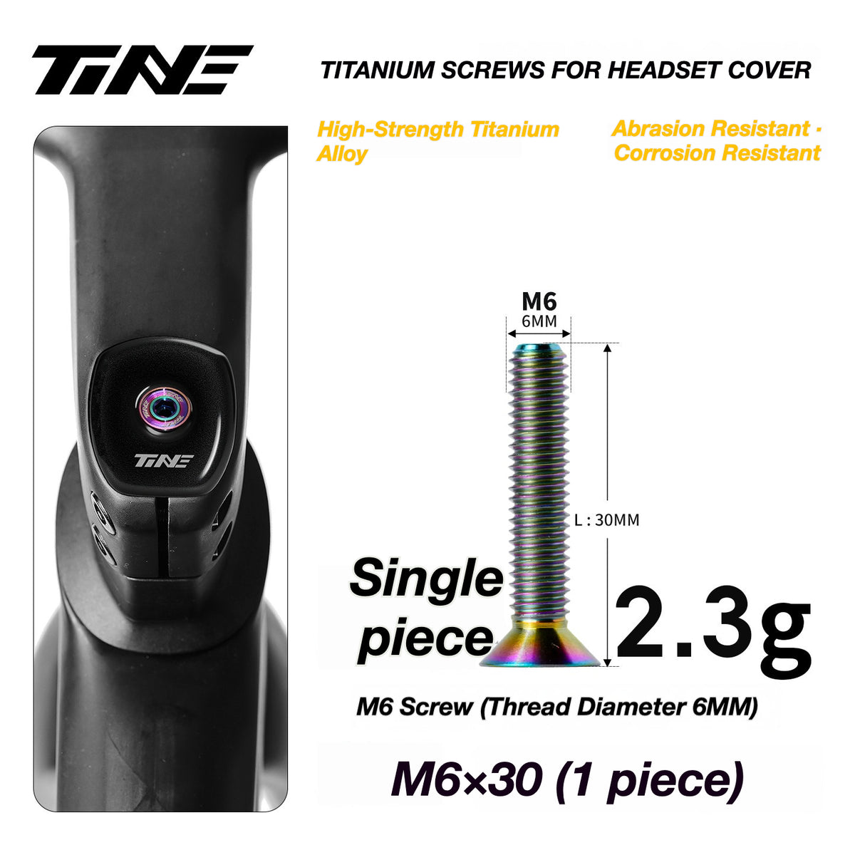 TiNE Ultra-Light Titanium Headset Top Cap Screws | Precision CNC Titanium Upgrade