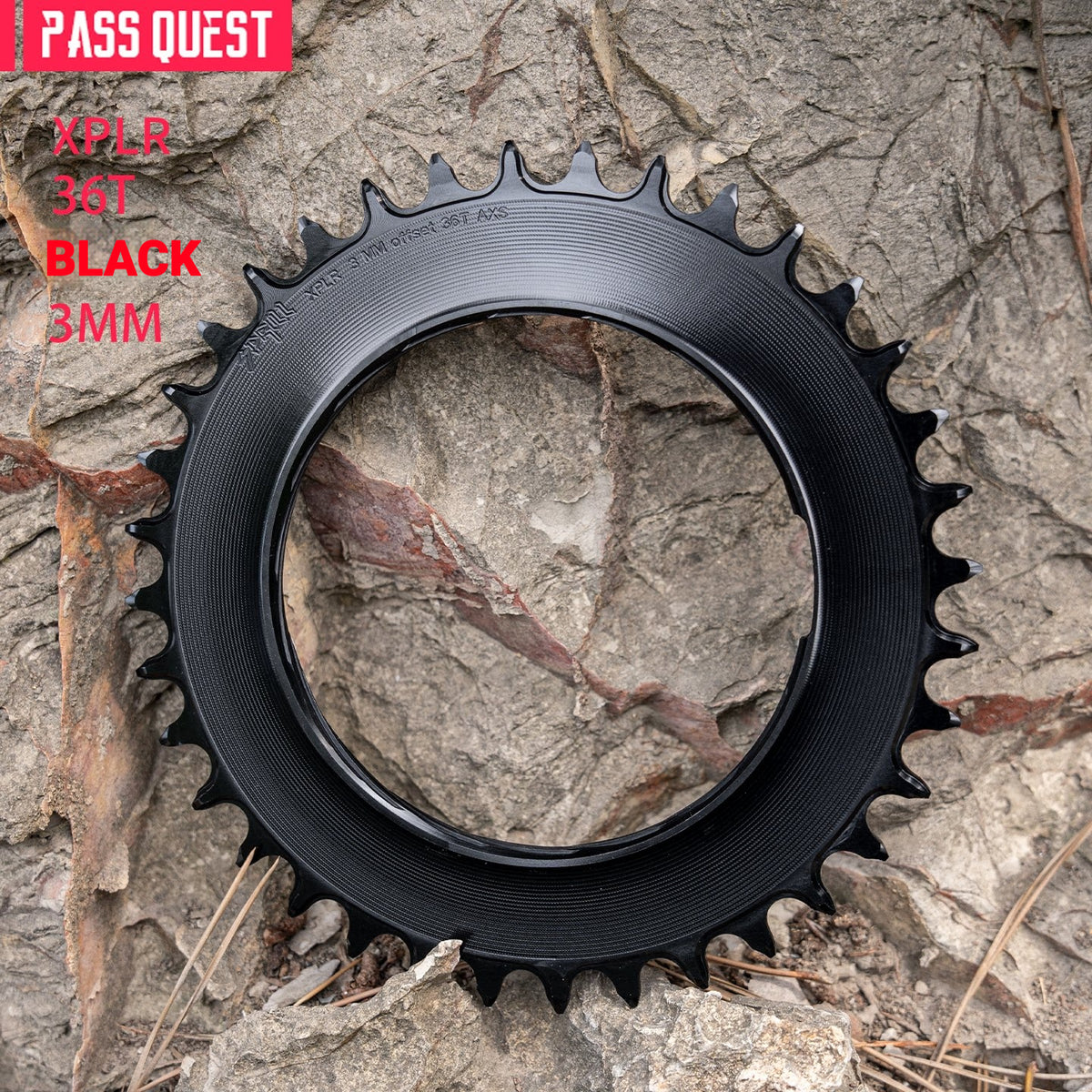 PASS QUEST XPLR 8-Bolt Narrow-Wide Chainring for E1 Power Meter | AXS 12/13-Speed 32T–40T