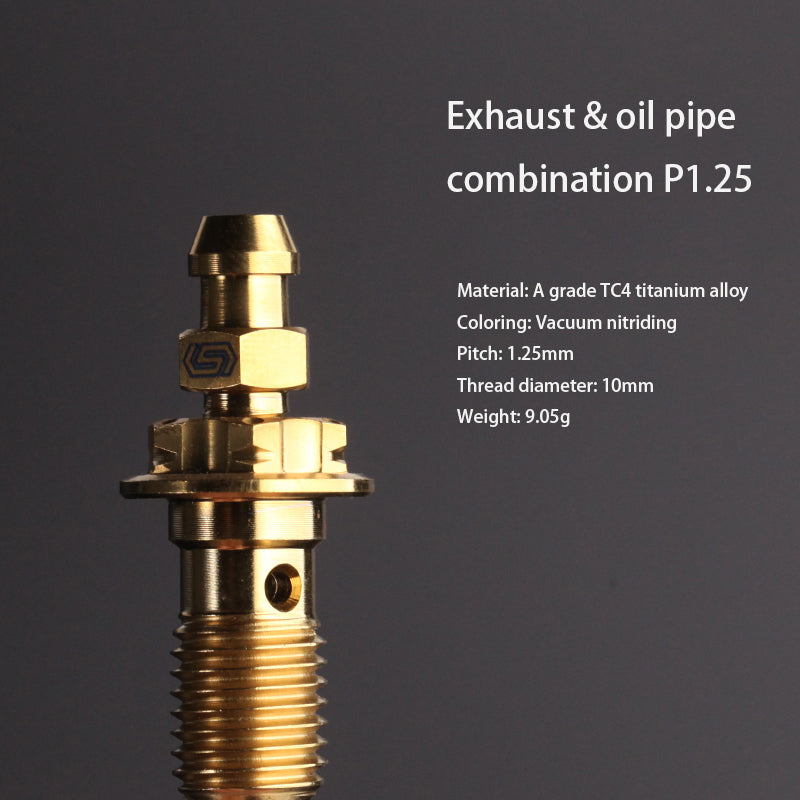 PARTS A3 titanium alloy M10 single hole tubing screw 1.0 screw electric motorcycle double hole combination tubing