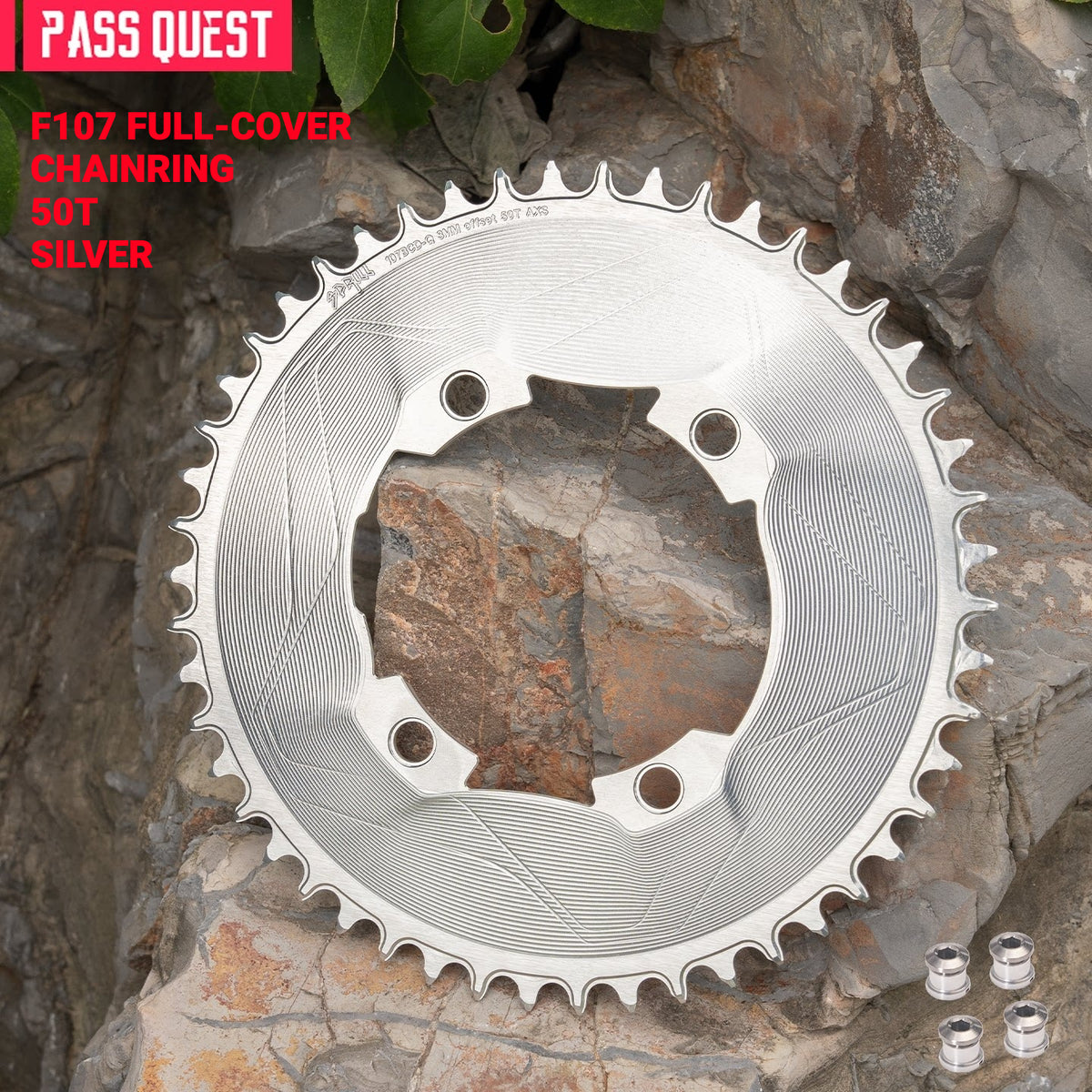 PASS QUEST 107 BCD Narrow-Wide Aero Chainring for Quarq D1 Power Meter | SRAM AXS 12-Speed | 40T–60T