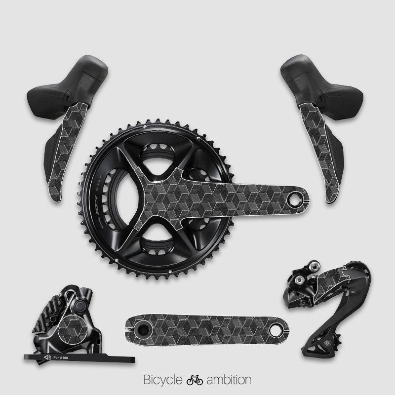 Shimano 105 R7170 / Ultegra R8170 Bike Protection Film Kit – Road Bike Shifter & Crank TPU Sticker Guard