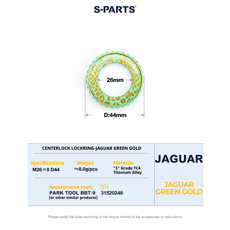 S-PARTS Anel de Trava Center Lock em Liga de Titânio para Disco (1PCS)