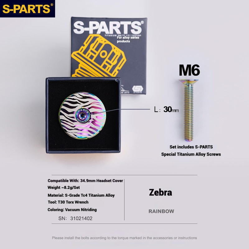 S-PARTS Tampa de Mesa de Direção Titanium OD2 34.9 mm|Usinada CNC|Vários Modelos Disponíveis