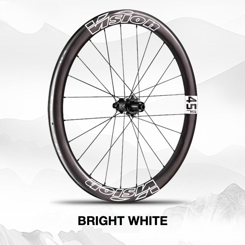 Custom Decal Kit for VISION METRON SL45 Wheels | Road Bike Carbon Rim Wrap Stickers(Complete Wheelset Decal Kit + Spare Set)