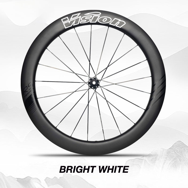 Custom Decal Kit for VISION METRON 60 RS Wheels | Road Bike Carbon Wheel Rim Wrap Stickers(Complete Wheelset Decal Kit + Spare Set)