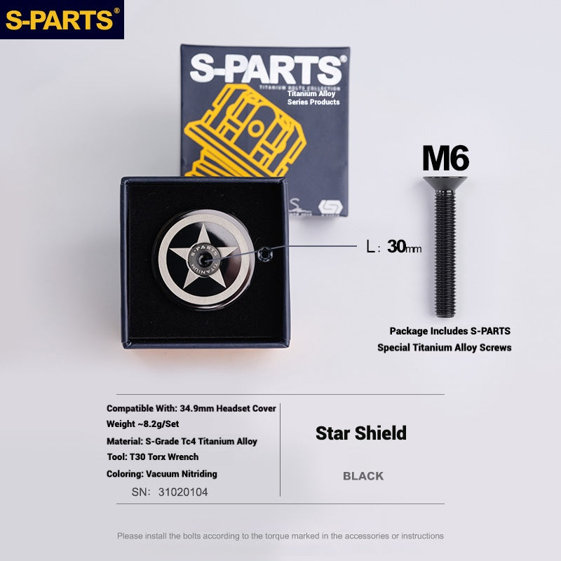 S-PARTS Tampa de Mesa de Direção Titanium OD2 34.9 mm|Usinada CNC|Vários Modelos Disponíveis