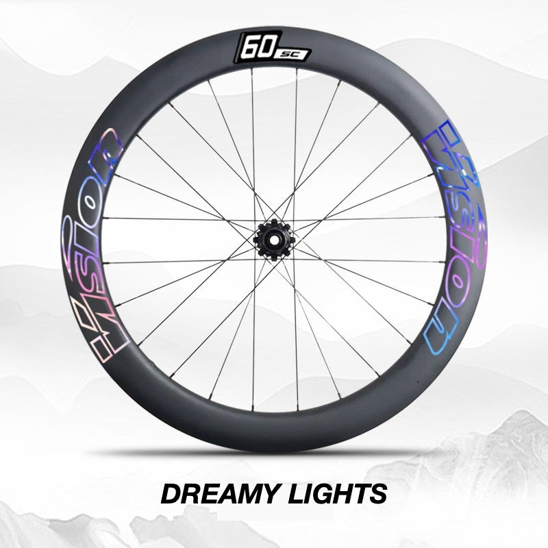 Custom Decal Kit for VISION SC60 Wheels | Road Bike Carbon Rim Wrap Stickers(Complete Wheelset Decal Kit + Spare Set)