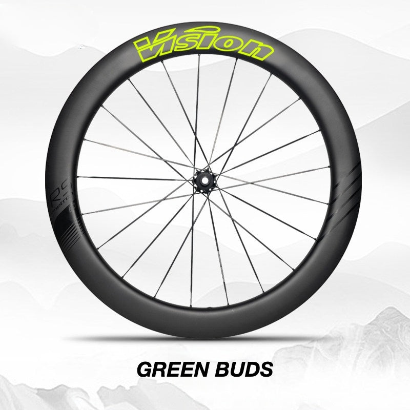 Custom Decal Kit for VISION METRON 60 RS Wheels | Road Bike Carbon Wheel Rim Wrap Stickers(Complete Wheelset Decal Kit + Spare Set)