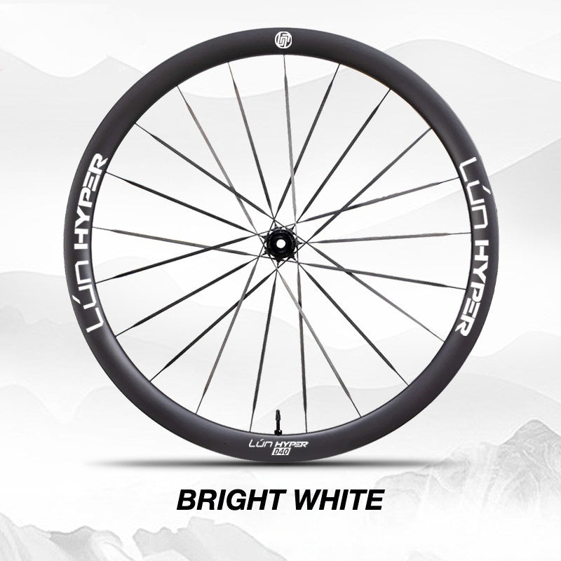 Autocollants Logo Infinity pour Roues Lún HYPER 5 D40 Gen 5 | Autocollants de Jante Imperméables (Jeu Complet pour Deux Roues + Autocollants de Rechange Inclus)