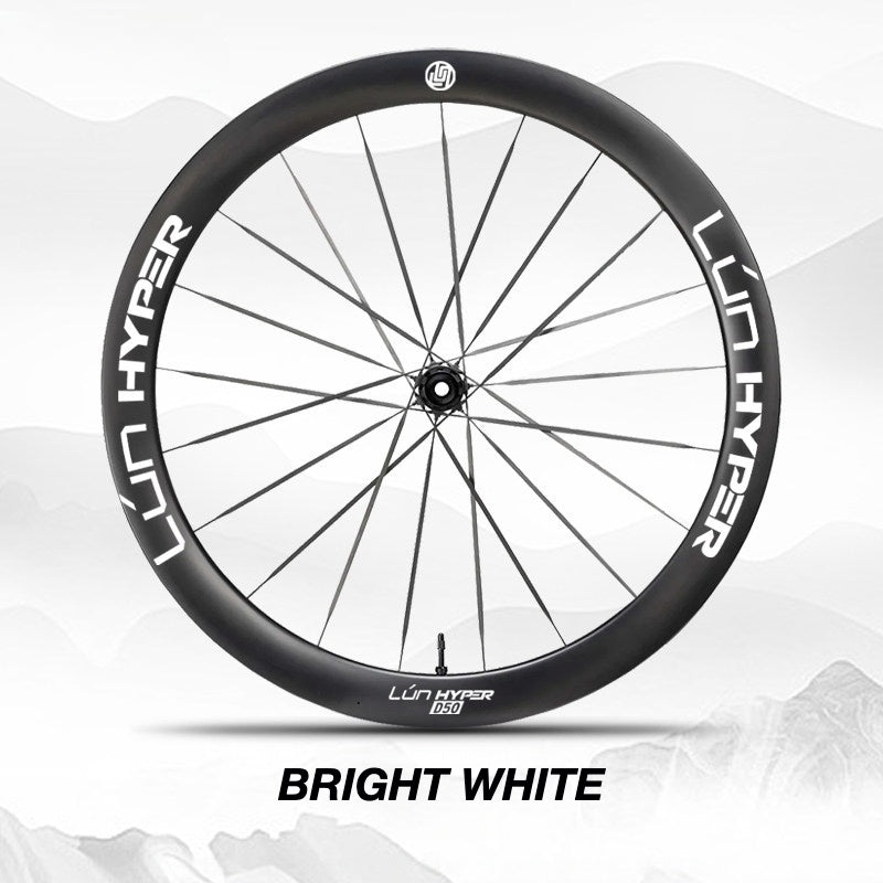 Autocollants Logo Infinity pour Roues Lún HYPER 5 D50 Gen 5 | Stickers Jante Étanche (Jeu Complet pour Deux Roues + Stickers de Rechange Inclus)