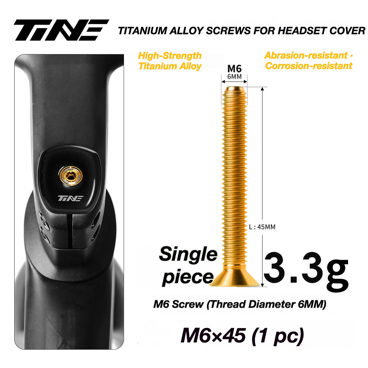 TiNE Ultra-Light Titanium Headset Top Cap Screws | Precision CNC Titanium Upgrade
