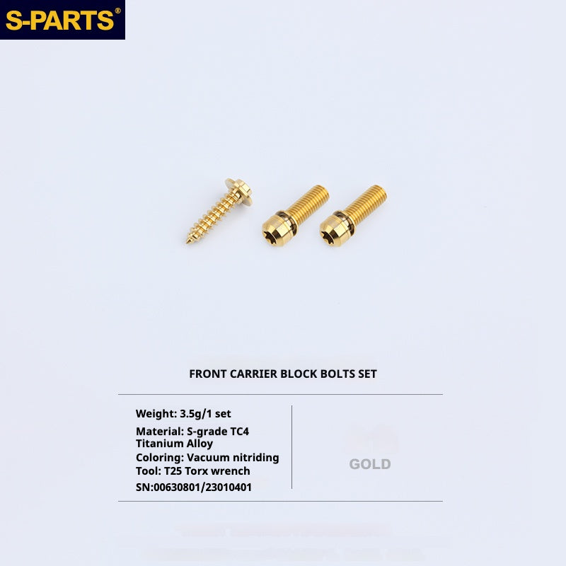 S-PARTS Titanium Bolt Upgrade Kit for Brompton | TC4 CNC Lightweight Frame & Hinge Hardware Set
