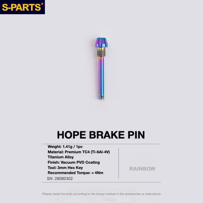 Kit de Parafusos de Freio S-PARTS Titânio para HOPE V4 / TECH / RACE / TRAIL / ZONE | Ferragens de Freio MTB Ultraleve