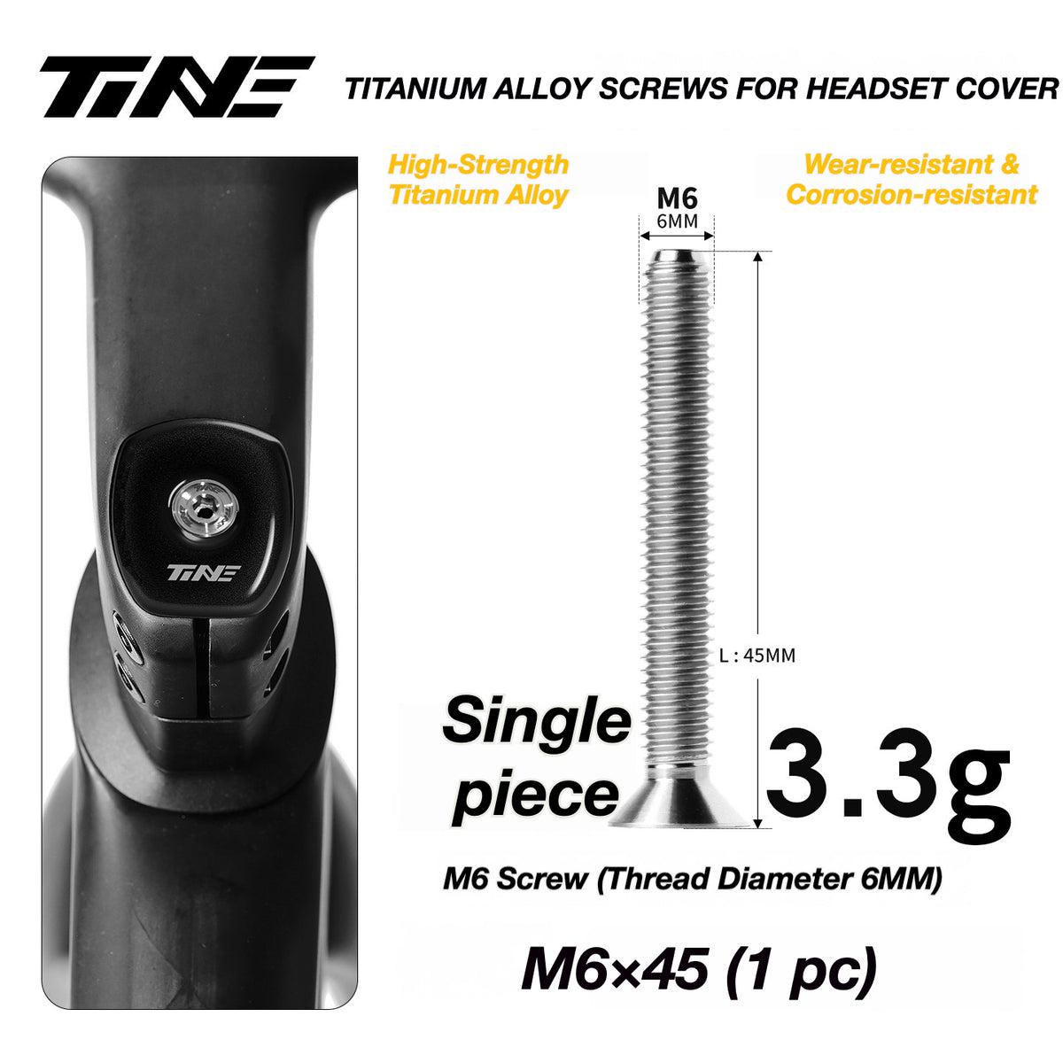TiNE Ultra-Light Titanium Headset Top Cap Screws | Precision CNC Titanium Upgrade