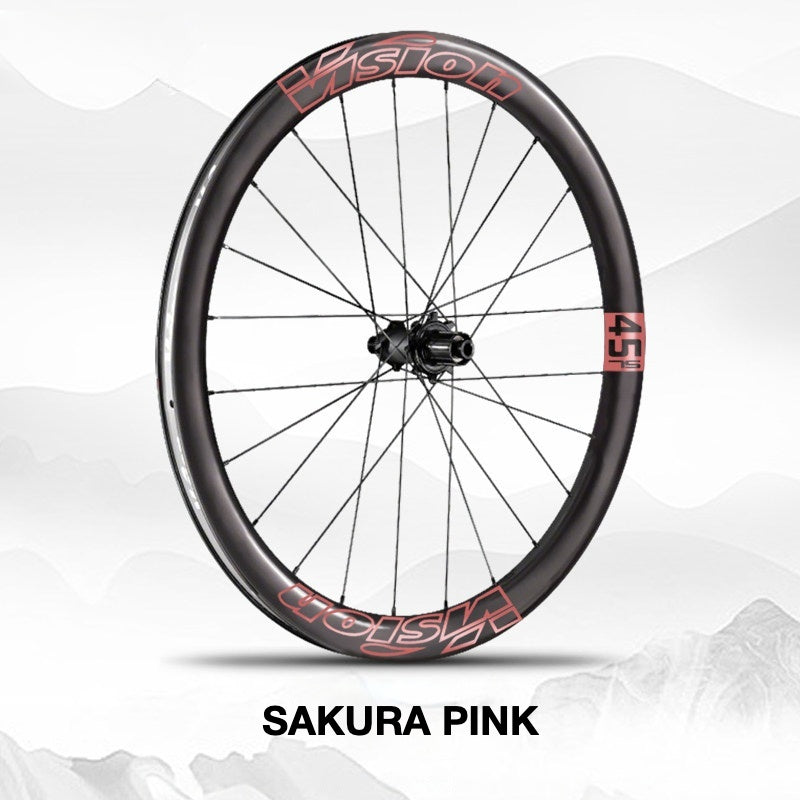 Custom Decal Kit for VISION METRON SL45 Wheels | Road Bike Carbon Rim Wrap Stickers(Complete Wheelset Decal Kit + Spare Set)