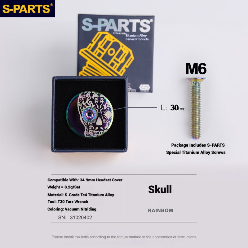 S-PARTS Tampa de Mesa de Direção Titanium OD2 34.9 mm|Usinada CNC|Vários Modelos Disponíveis