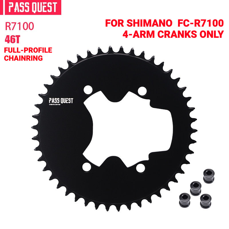 PASS QUEST Full-Profile 110BCD Narrow-Wide Chainring for Shimano R7100 / R8100 / R9200 | 42T–60T