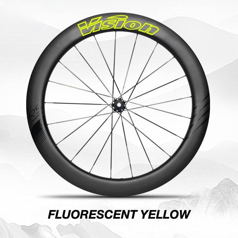 Custom Decal Kit for VISION METRON 60 RS Wheels | Road Bike Carbon Wheel Rim Wrap Stickers(Complete Wheelset Decal Kit + Spare Set)
