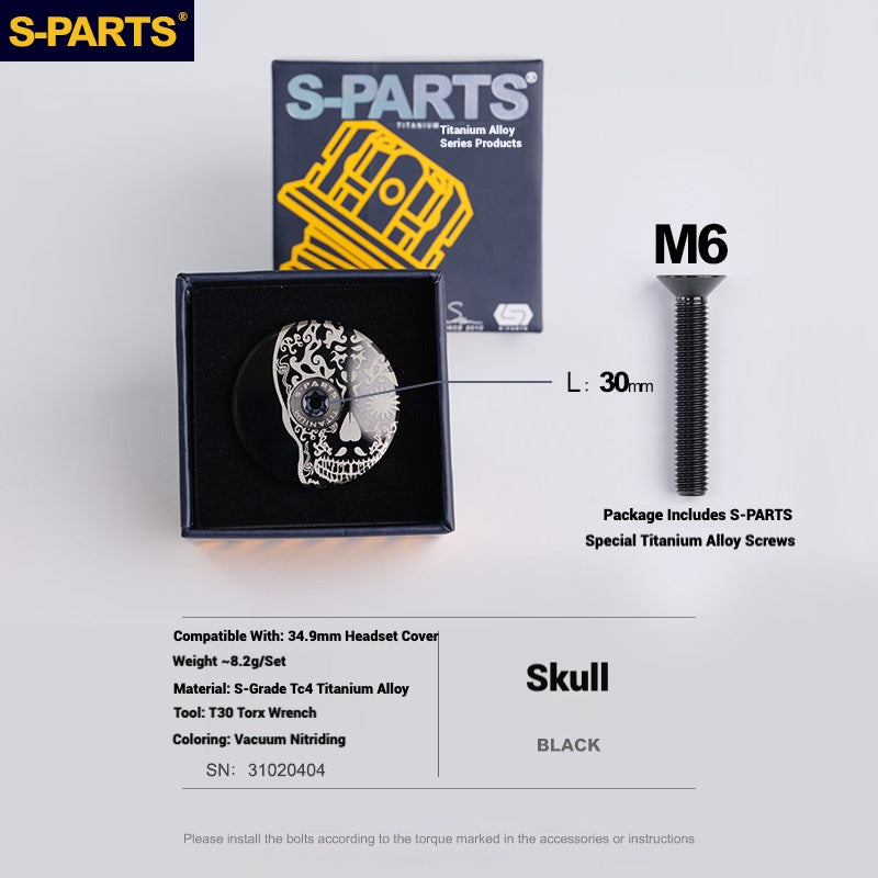 S-PARTS Tampa de Mesa de Direção Titanium OD2 34.9 mm|Usinada CNC|Vários Modelos Disponíveis