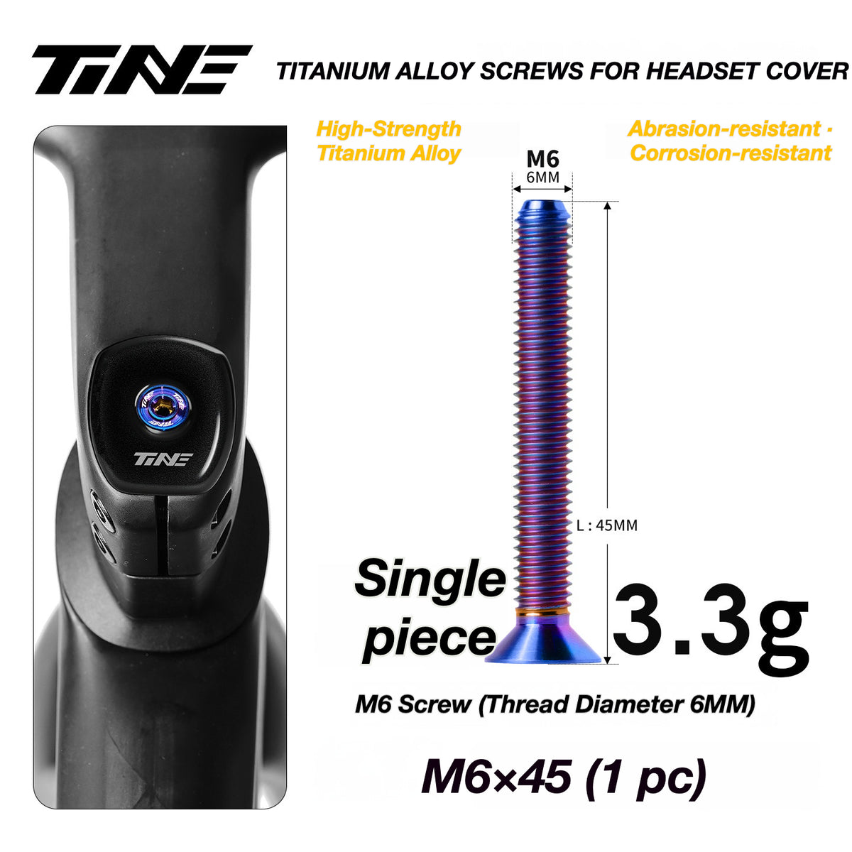 TiNE Ultra-Light Titanium Headset Top Cap Screws | Precision CNC Titanium Upgrade