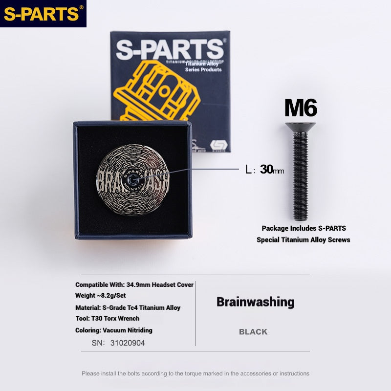 S-PARTS Tampa de Mesa de Direção Titanium OD2 34.9 mm|Usinada CNC|Vários Modelos Disponíveis