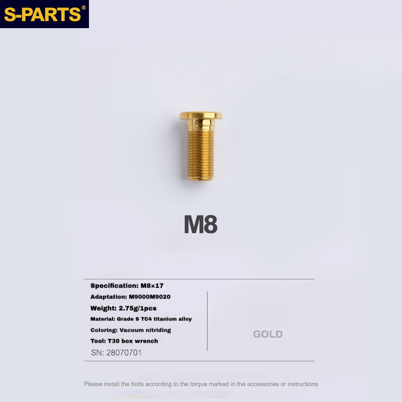 S-PARTS Boulon de corps d'étrier en titane pour Shimano R9120/R8070/M9120/M8100 | SRAM RED FOECE – Vis de montage de frein anodisées légères