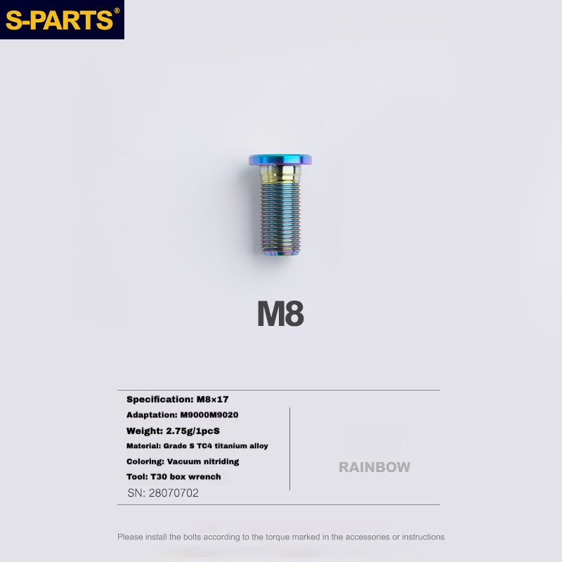 S-PARTS Boulon de corps d'étrier en titane pour Shimano R9120/R8070/M9120/M8100 | SRAM RED FOECE – Vis de montage de frein anodisées légères