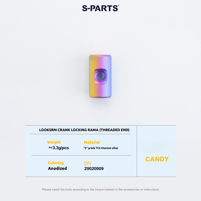 S-PARTS Titanium Screws to fit SRM PM9 Titanium Crank Covers for drive and non-drive sides.