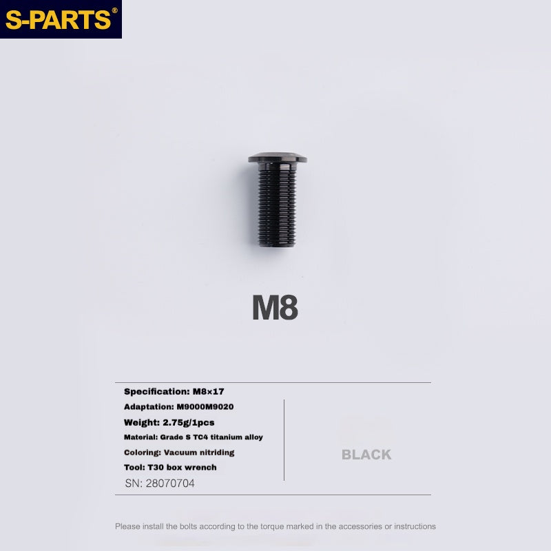 S-PARTS Boulon de corps d'étrier en titane pour Shimano R9120/R8070/M9120/M8100 | SRAM RED FOECE – Vis de montage de frein anodisées légères