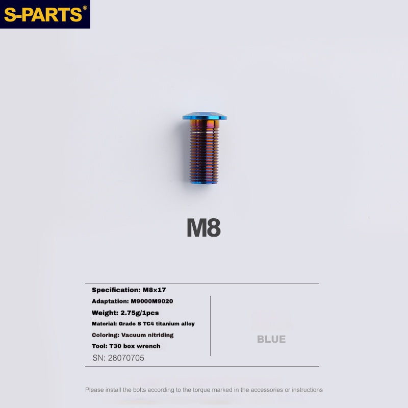 S-PARTS Boulon de corps d'étrier en titane pour Shimano R9120/R8070/M9120/M8100 | SRAM RED FOECE – Vis de montage de frein anodisées légères