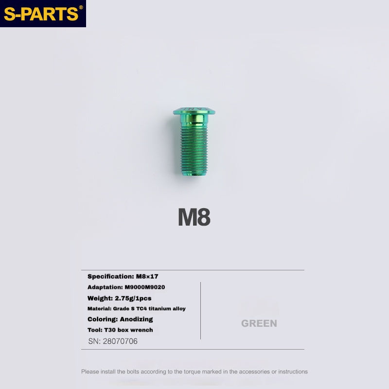 S-PARTS Boulon de corps d'étrier en titane pour Shimano R9120/R8070/M9120/M8100 | SRAM RED FOECE – Vis de montage de frein anodisées légères