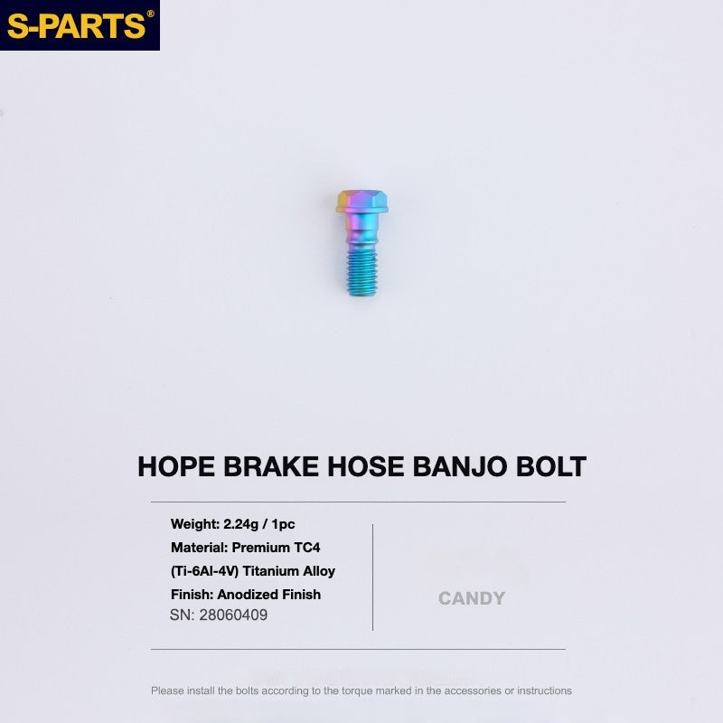 Kit de Parafusos de Freio S-PARTS Titânio para HOPE V4 / TECH / RACE / TRAIL / ZONE | Ferragens de Freio MTB Ultraleve