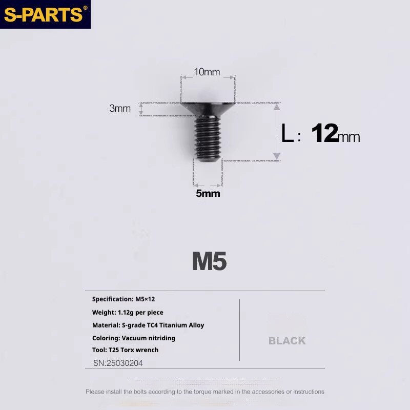 S-PARTS Road Bike Disc Brake Titanium Alloy Screw Set for SRAM RED Force Rival 12-speed AXS